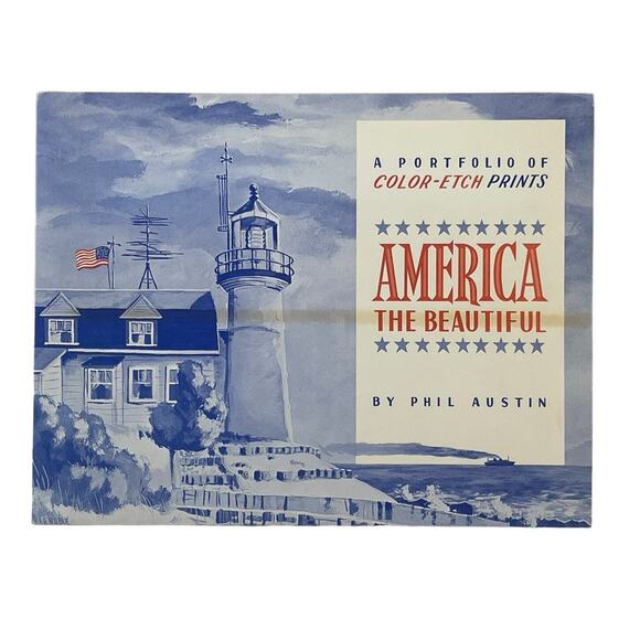 Vintage Foil Prints of America the Beautiful Reflective Etched Four Seasons Rare - Picture 5 of 10